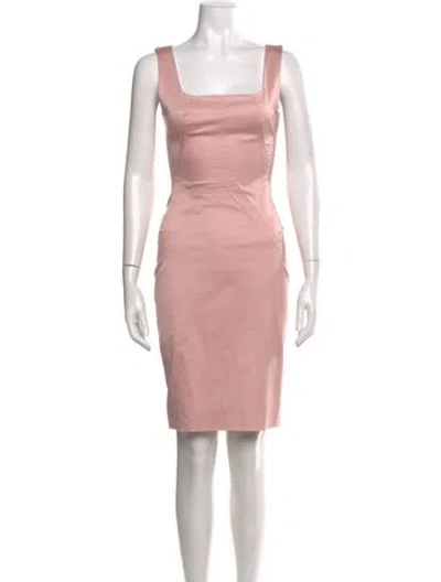Pre-owned D&g Square Neckline Knee-length Dress In Pink