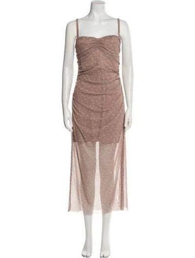 Pre-owned D&g Square Neckline Long Dress In Pink