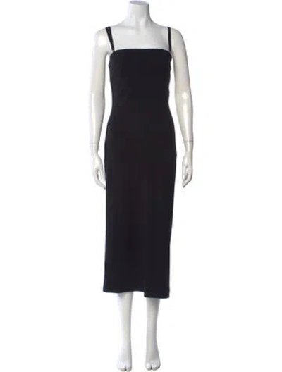 Pre-owned D&g Square Neckline Midi Length Dress In Black