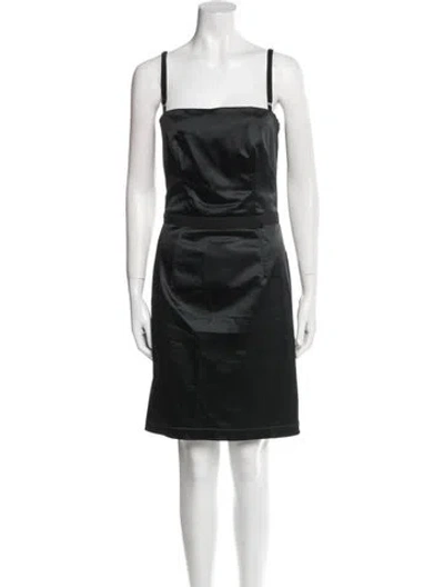 Pre-owned D&g Square Neckline Mini Dress In Black