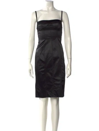 Pre-owned D&g Square Neckline Mini Dress In Black