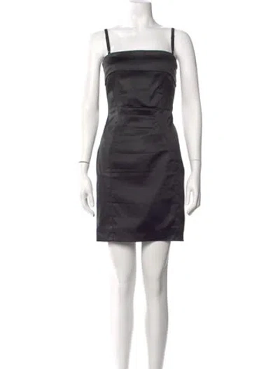 Pre-owned D&g Square Neckline Mini Dress In Black