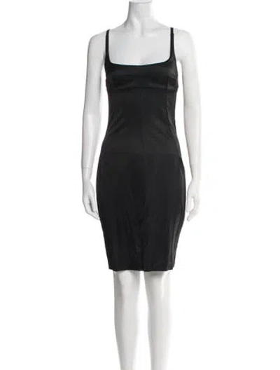 Pre-owned D&g Square Neckline Mini Dress In Black
