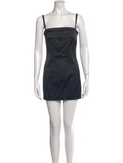 Pre-owned D&g Square Neckline Mini Dress In Black