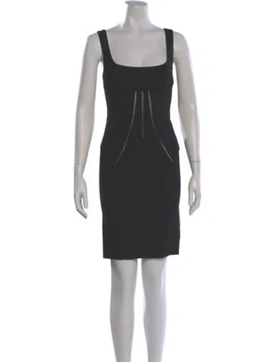 Pre-owned D&g Square Neckline Mini Dress In Gray