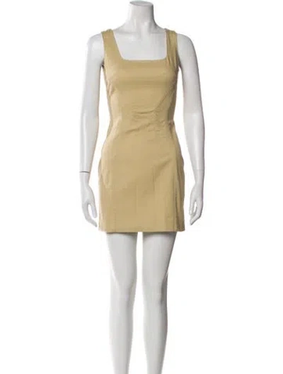 Pre-owned D&g Square Neckline Mini Dress In Neutral