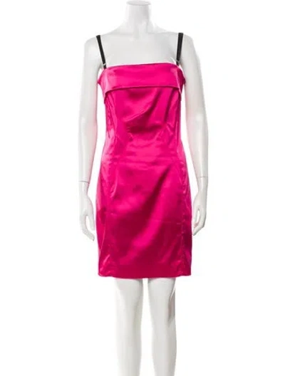Pre-owned D&g Square Neckline Mini Dress In Pink
