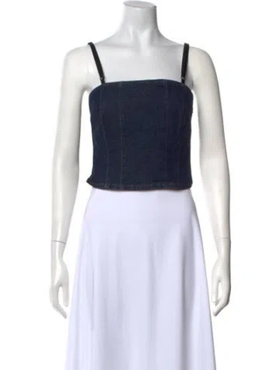 Pre-owned D&g Square Neckline Sleeveless Crop Top In Multi