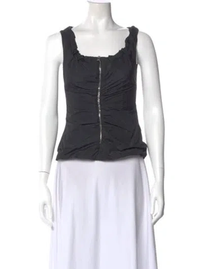 Pre-owned D&g Square Neckline Sleeveless Top In Black