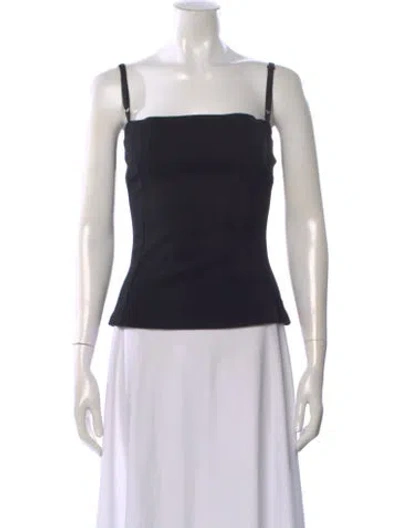 Pre-owned D&g Square Neckline Sleeveless Top In Black