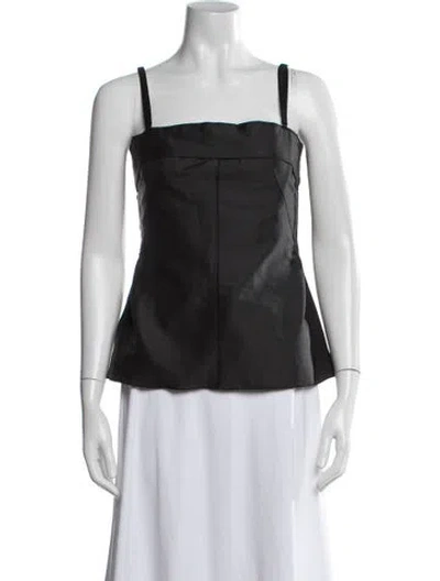 Pre-owned D&g Square Neckline Sleeveless Top In Black