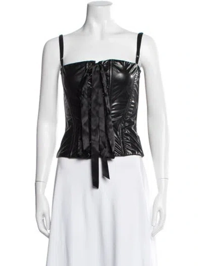 Pre-owned D&g Square Neckline Sleeveless Top In Black