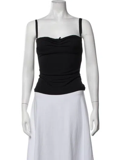 Pre-owned D&g Square Neckline Sleeveless Top In Black