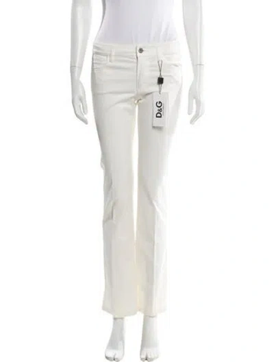 Pre-owned D&g Straight Leg Pants In White