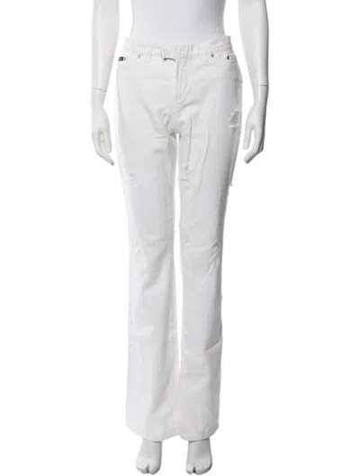 Pre-owned D&g Straight Leg Pants In White