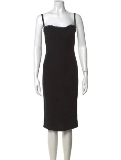 Pre-owned D&g Strapless Knee-length Dress In Black