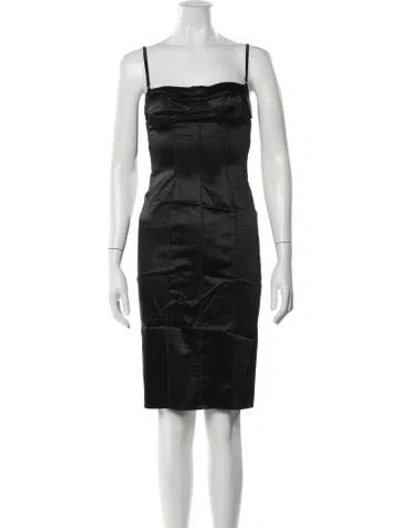 Pre-owned D&g Strapless Knee-length Dress In Black