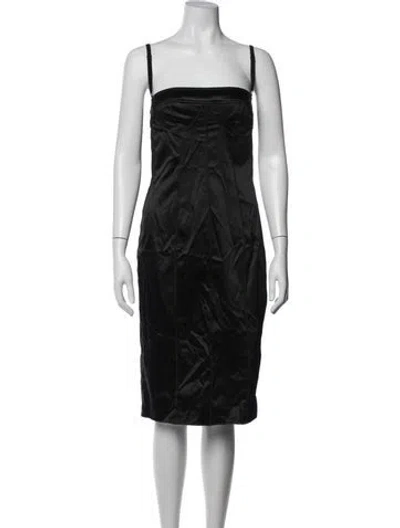 Pre-owned D&g Strapless Knee-length Dress In Black