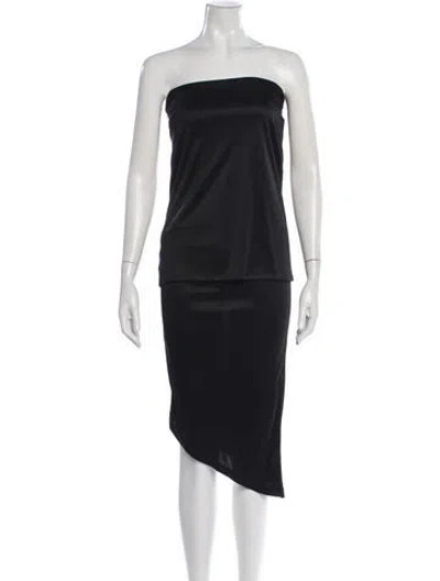 Pre-owned D&g Strapless Midi Length Dress In Black