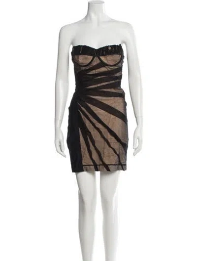 Pre-owned D&g Strapless Mini Dress In Black