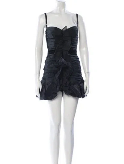 Pre-owned D&g Strapless Mini Dress In Black