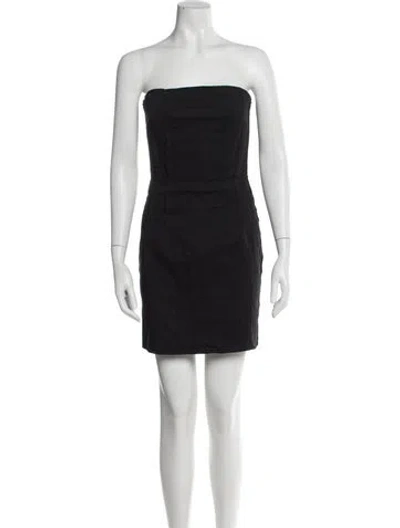 Pre-owned D&g Strapless Mini Dress In Black