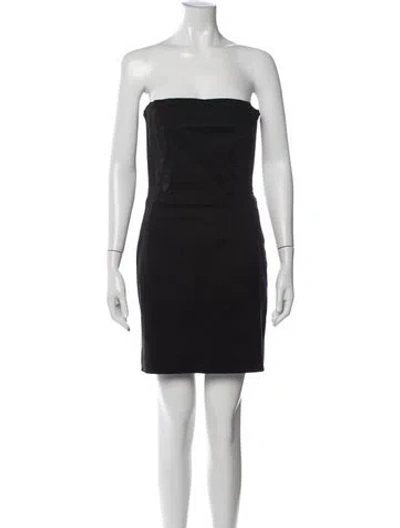 Pre-owned D&g Strapless Mini Dress In Black