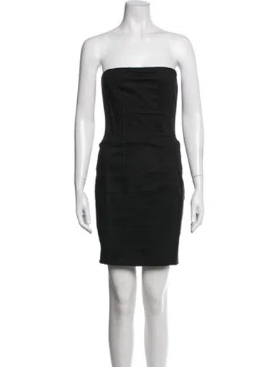 Pre-owned D&g Strapless Mini Dress In Black
