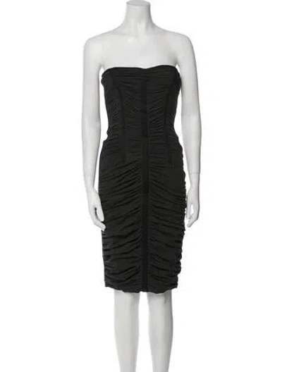 Pre-owned D&g Strapless Mini Dress In Black/grey