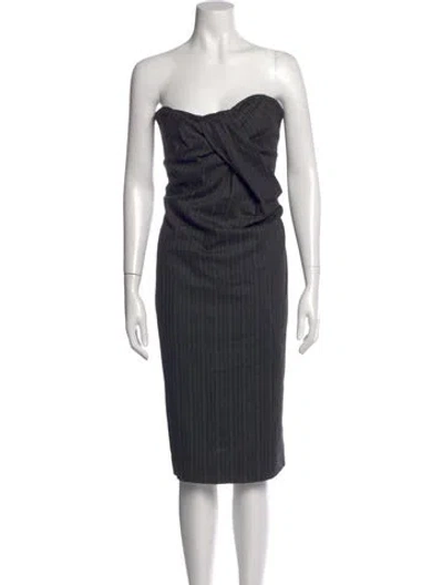 Pre-owned D&g Strapless Mini Dress In Gray