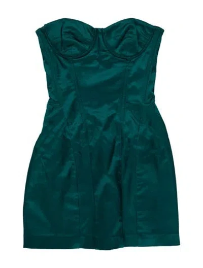 Pre-owned D&g Strapless Mini Dress In Green