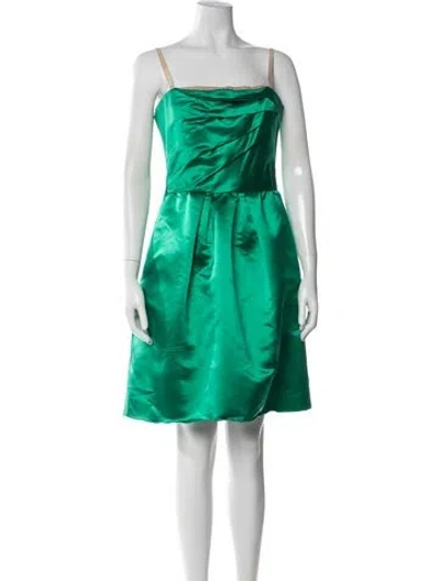 Pre-owned D&g Strapless Mini Dress In Green