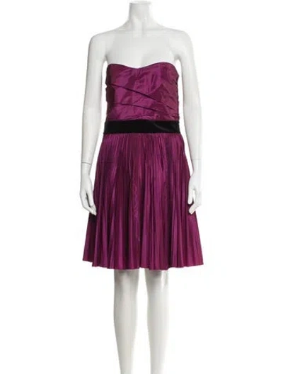 Pre-owned D&g Strapless Mini Dress In Purple