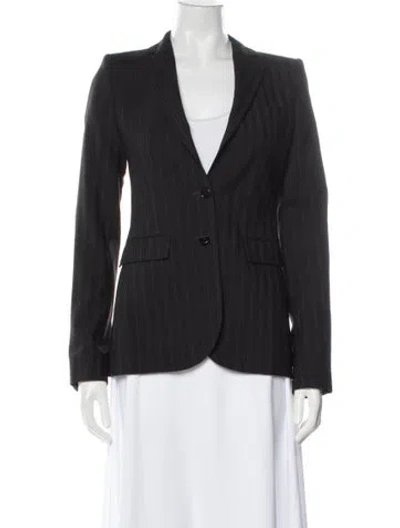 Pre-owned D&g Striped Blazer In Black