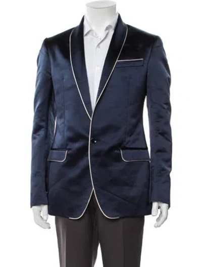 Pre-owned D&g Striped Blazer In Blue