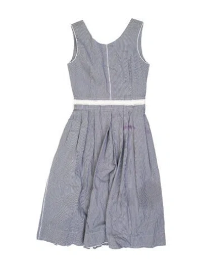 Pre-owned D&g Striped Knee-length Dress In White