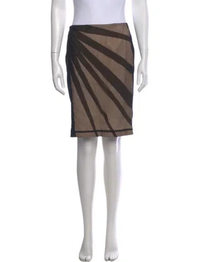 Pre-owned D&g Striped Knee-length Skirt In Black