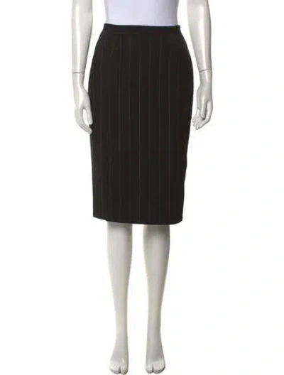 Pre-owned D&g Striped Knee-length Skirt In Black