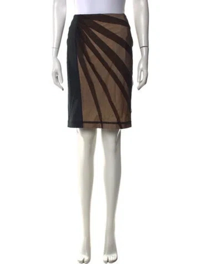 Pre-owned D&g Striped Knee-length Skirt W/ Tags In Black