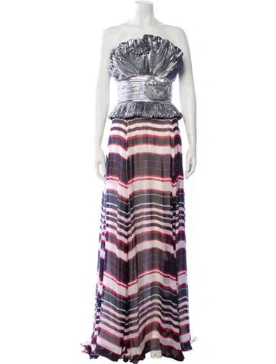 Pre-owned D&g Striped Long Dress In Multi