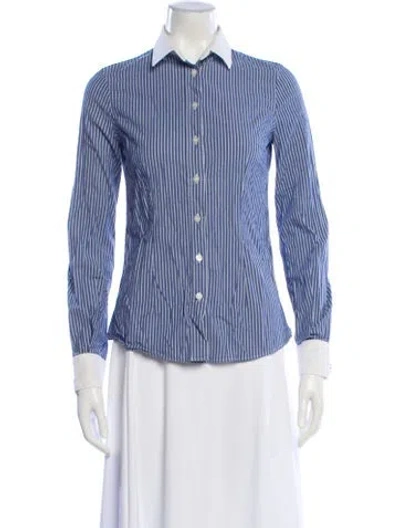 Pre-owned D&g Striped Long Sleeve Button-up Top In Multi