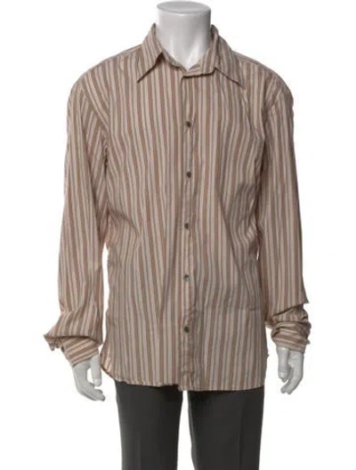 Pre-owned D&g Striped Long Sleeve Dress Shirt In Neutral