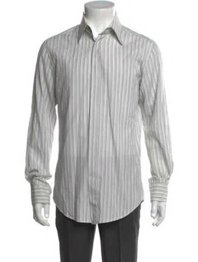 Pre-owned D&g Striped Long Sleeve Dress Shirt In Neutral