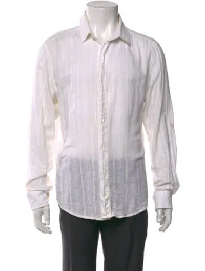 Pre-owned D&g Striped Long Sleeve Dress Shirt In Neutrals