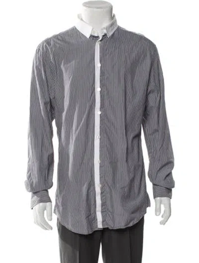 Pre-owned D&g Striped Long Sleeve Shirt In Blue