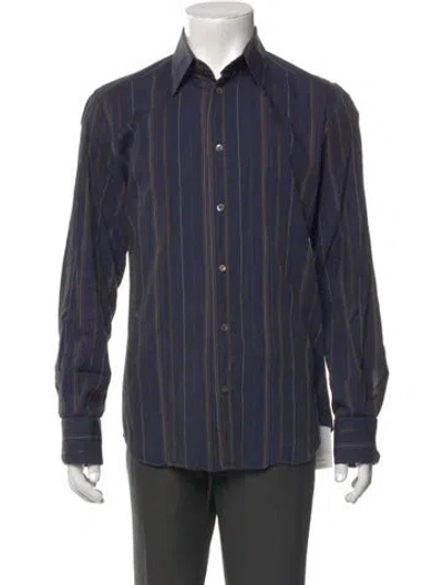 Pre-owned D&g Striped Long Sleeve Shirt In Blue