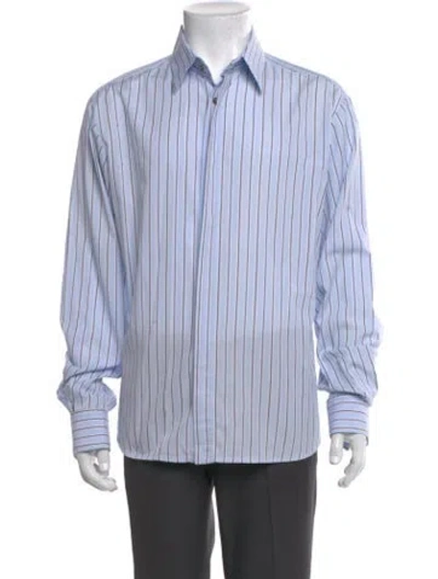 Pre-owned D&g Striped Long Sleeve Shirt In White
