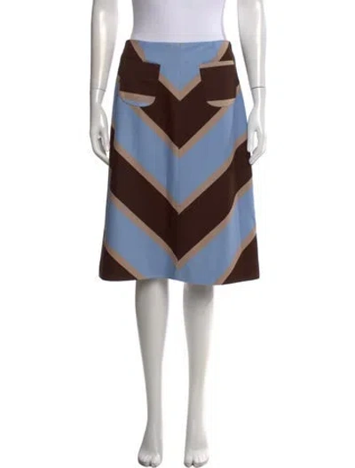 Pre-owned D&g Striped Midi Length Skirt In Brown