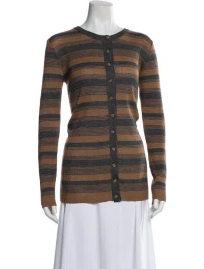 Pre-owned D&g Striped Scoop Neck Sweater In Multi