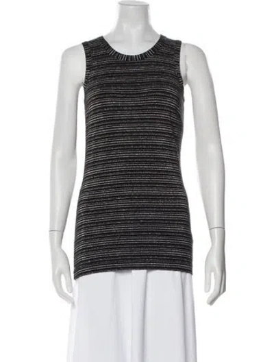 Pre-owned D&g Striped Scoop Neck Top In Multi